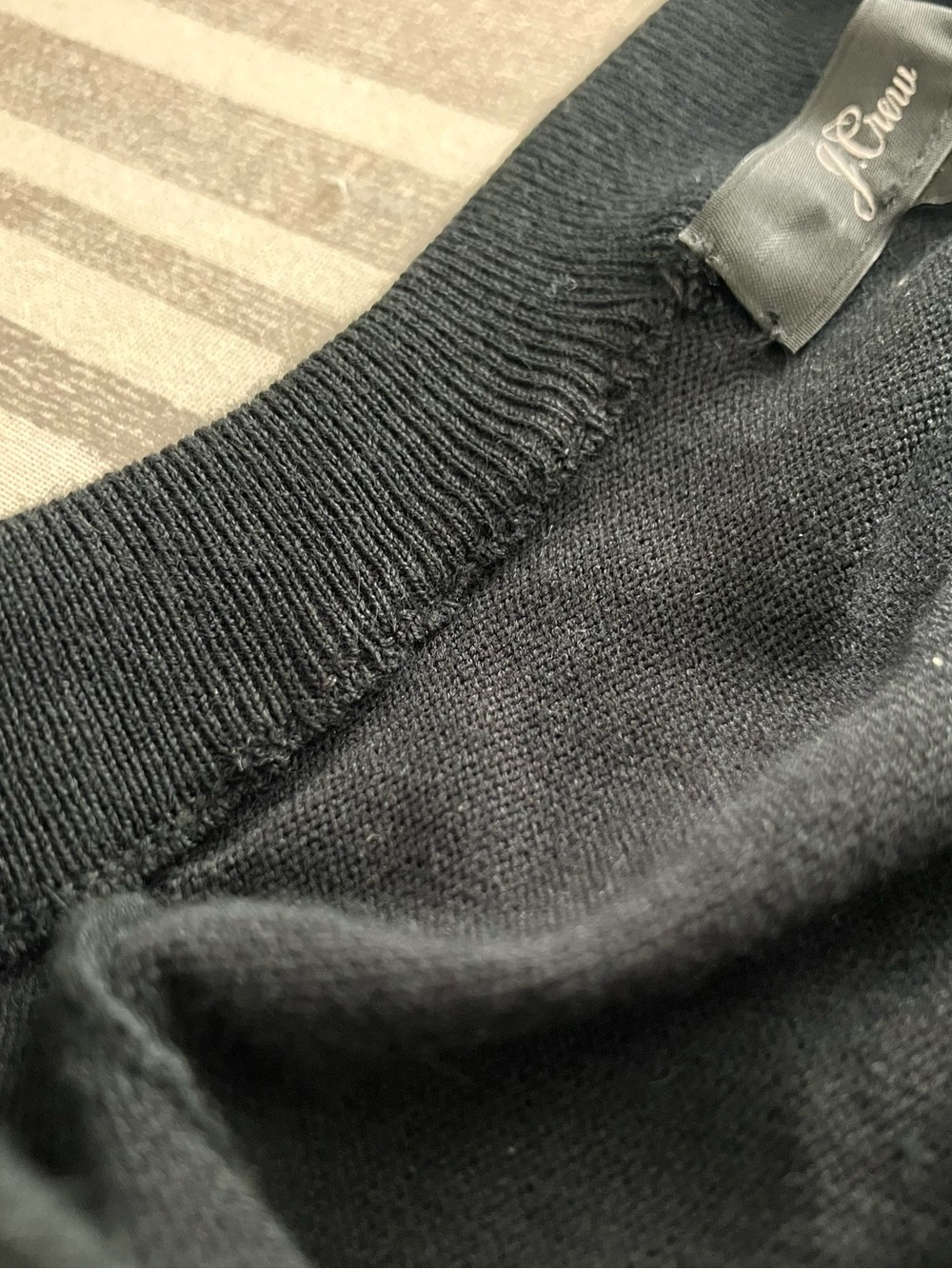 J. Crew Black Button Up Preppy Minimalist Ribbed Cotton cardigan-Size XS - Picture 10 of 10